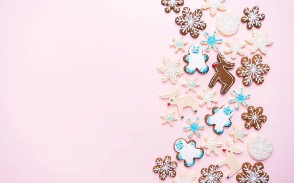 Різдвяне Печиво Прикрашене Королівським Глазур — стокове фото