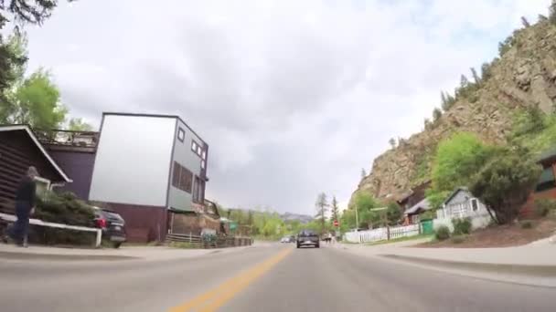 Estes Park Colorado Usa Mei 2018 Pov Hoofdstraat Van Typische — Stockvideo