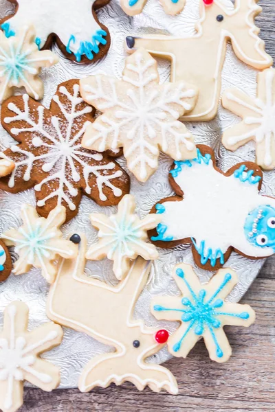 Biscuits Noël Décorés Glaçage Royal — Photo