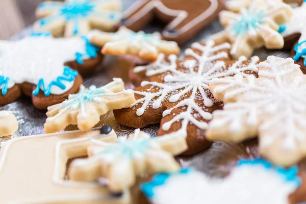 Biscuits Noël Décorés Glaçage Royal — Photo