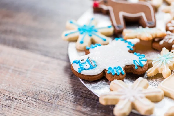 Christmas Cookies Decorated Royal Icing — Stock Photo, Image