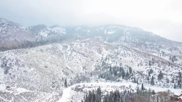 Luchtfoto Van Bergen Winter — Stockfoto