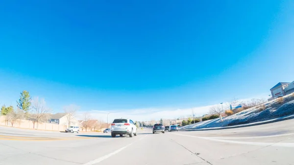 Denver Colorado Usa December 2018 Driving Typical Suburbia — Stock Photo, Image