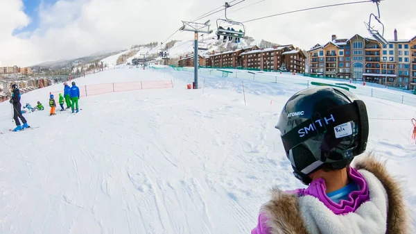 Steamboat Springs Colorado Usa Prosinec 2018 Otevřený Lyžařský Vlek Vrcholek — Stock fotografie