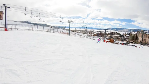 Steamboat Springs Colorado Estados Unidos Diciembre 2018 Niña Aprendiendo Esquiar — Foto de Stock