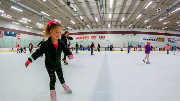 Denver Colorado Eua Dezembro 2018 Patinação Gelo Pista Patinação Interior — Fotografia de Stock