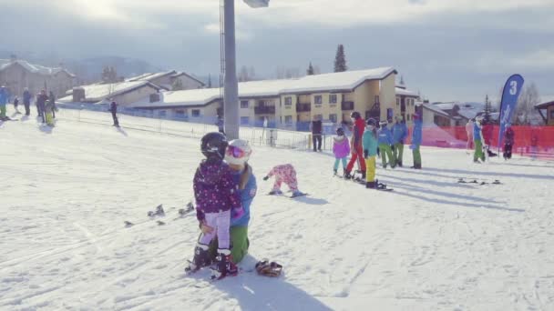 Steamboat Springs Colorado Usa December 2018 Lärande Ski Hill För — Stockvideo