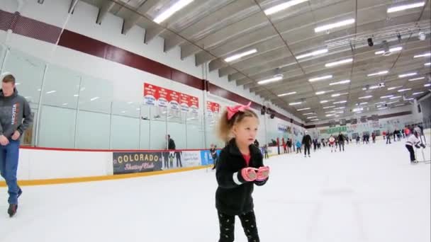 Denver Colorado États Unis Décembre 2018 Patinage Sur Glace Avec — Video