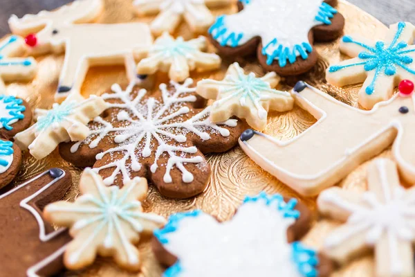 Galletas Navidad Decoradas Con Hielo Real — Foto de Stock