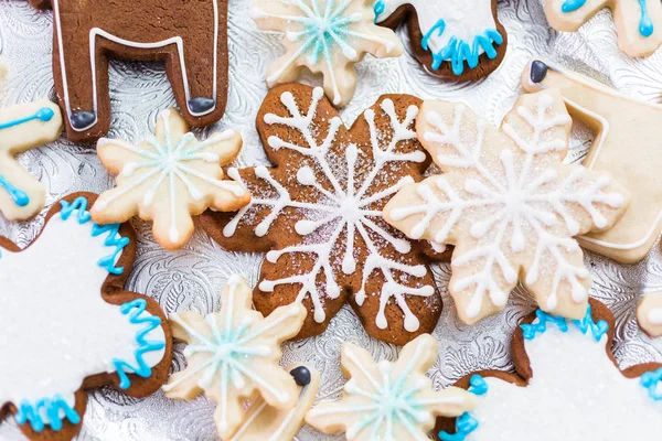 Galletas Navidad Decoradas Con Hielo Real — Foto de Stock