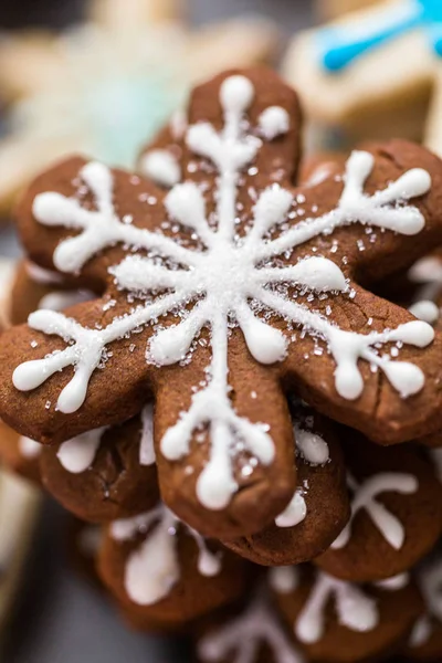 Galletas Navidad Decoradas Con Hielo Real — Foto de Stock