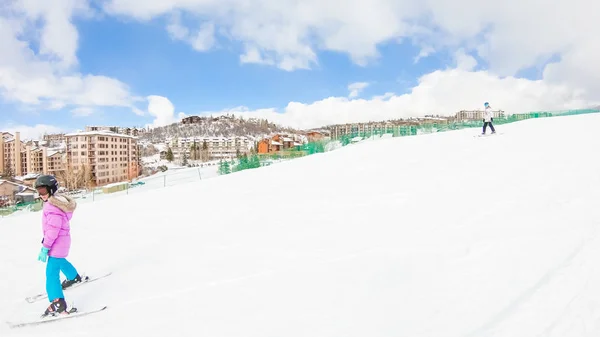 Steamboat Springs Colorado Usa December 2018 Liten Flicka Som Lär — Stockfoto