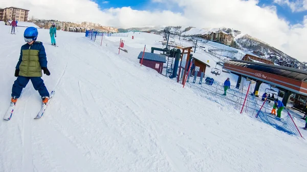 Steamboat Springs Kolorado Usa Grudnia 2018 Zimowy Widok Ośrodek Narciarski — Zdjęcie stockowe