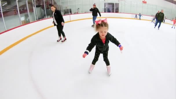 Denver Colorado Verenigde Staten December 2018 Openbare Schaatsen Overdekte Ijsbaan — Stockvideo