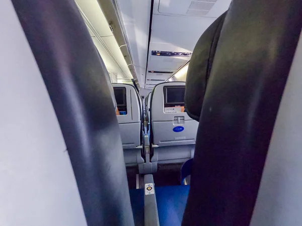 Denver Colorado Verenigde Staten Januari 2019 Economy Class Stoelen Midden — Stockfoto