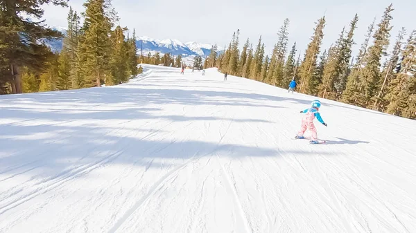 Keystoone Colorado Usa Januar 2019 Kleines Mädchen Lernt Skifahren Auf — Stockfoto