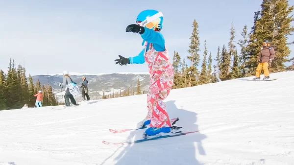 Keystoone Colorado Usa January 2019 Little Girl Learning How Ski — Stock Photo, Image