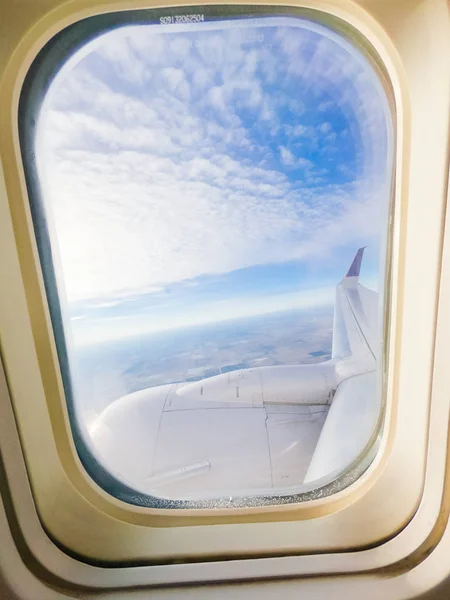 Uitzicht Vanaf Commerciële Reizigerskilometers Vliegtuig — Stockfoto