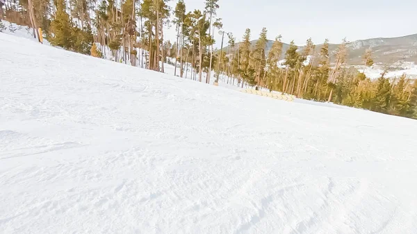 Alpin Skidåkning Vid Plockningen Säsongen — Stockfoto