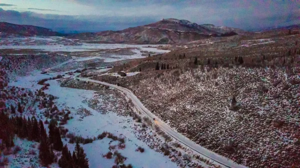 Vista Aérea Las Montañas Invierno —  Fotos de Stock