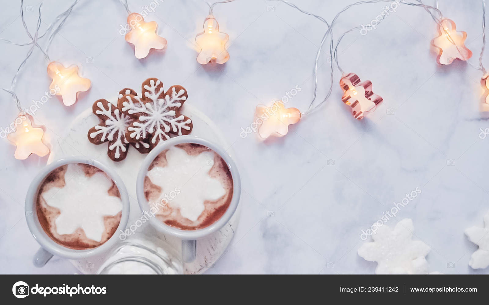 Chocolate Caliente Americano Con Coberturas Malvavisco fotografía de