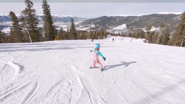 Keystone Colorado Verenigde Staten Januari 2019 Slow Motion Alpineskiën Oogst — Stockvideo