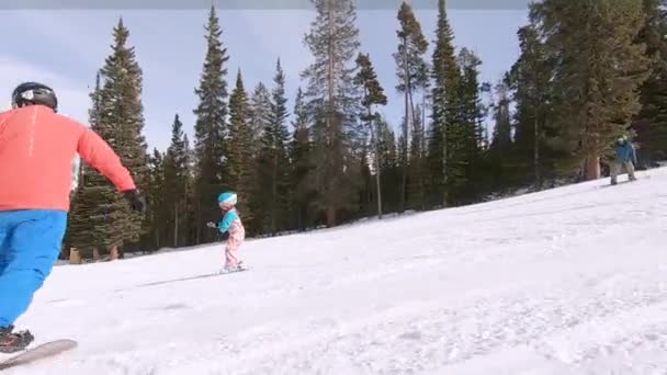 科罗拉多州的 Keystone Usa 1919 1月5日 慢动作 在季节的选择高山滑雪 — 图库视频影像