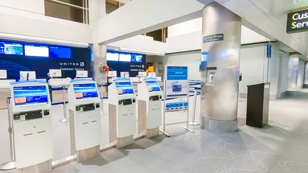 Houston Teksas Usa Stycznia 2019 Self Service Check Kiosks Terminal — Zdjęcie stockowe