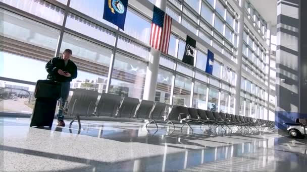 ヒューストン テキサス州 アメリカ合衆国 2019 ヒューストン国際空港のターミナル内 — ストック動画