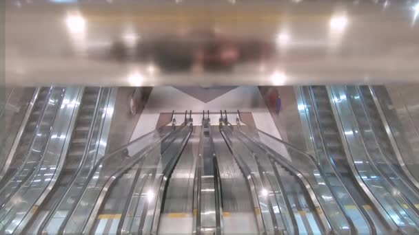Денвер Колорадо Сша Січень 2019 Ескалаторів Одному Терміналів Аеропорту Денвера — стокове відео