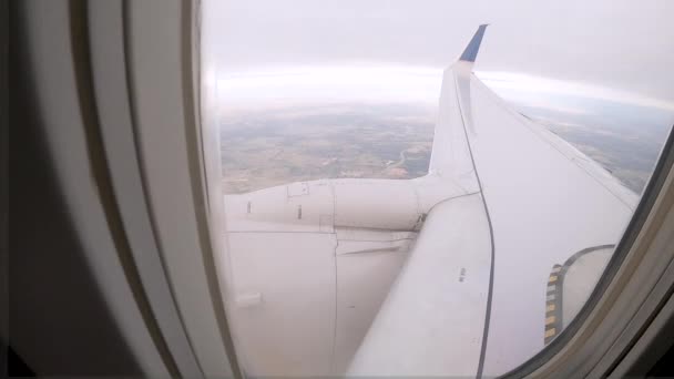 商業乗客の飛行機からの眺め — ストック動画
