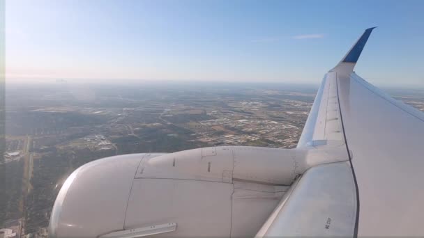 Vista Desde Avión Comercial Pasajeros — Vídeo de stock