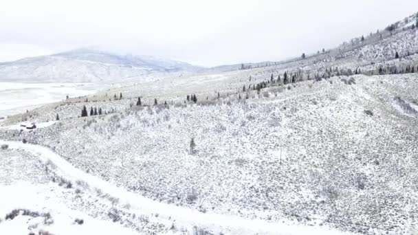 Luftaufnahme Der Berge Winter — Stockvideo