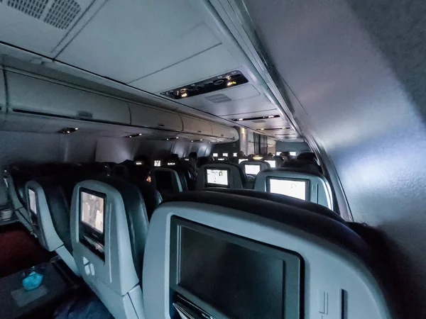 Economy Class Seats Mid Size Passanger Airplane — Stock Photo, Image