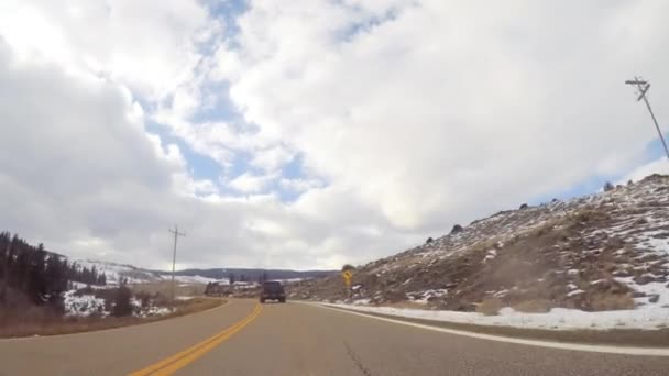 Denver Colorado Usa December 2018 Driving West Mountain Highway Steamboat — Stock Video