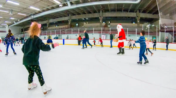 Denver Colorado Eua Dezembro 2018 Patinação Gelo Com Santa Pista — Fotografia de Stock