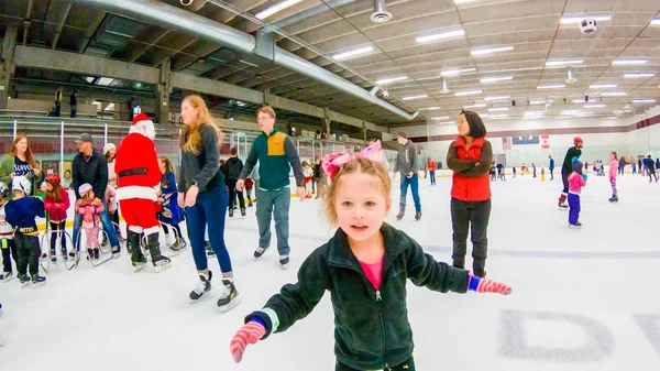 Denver Colorado Eua Dezembro 2018 Patinação Gelo Com Santa Pista — Fotografia de Stock