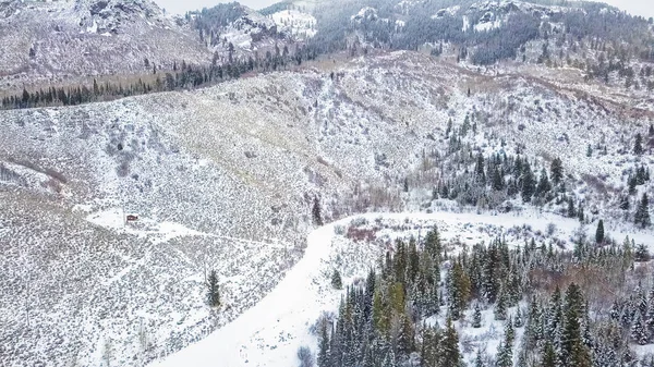 Vista Aérea Las Montañas Invierno — Foto de Stock