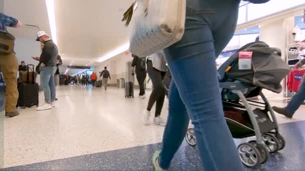 Хьюстон Техас Сша Января 2019 Года Внутри Терминала Международного Аэропорта — стоковое видео