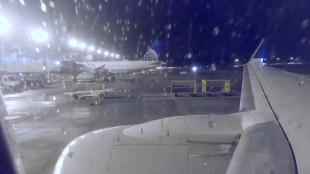Denver Colorado Usa Januar 2019 Fensterplatz Passagierflugzeug Bereit Zum Abflug — Stockvideo