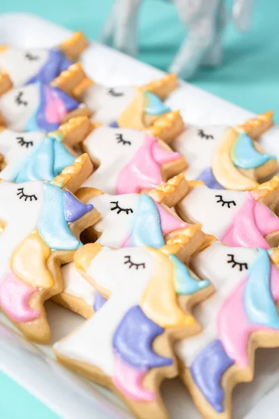 Unicorn cukor cookie-k — Stock Fotó