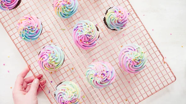 Cuocere cupcake unicorno — Foto Stock