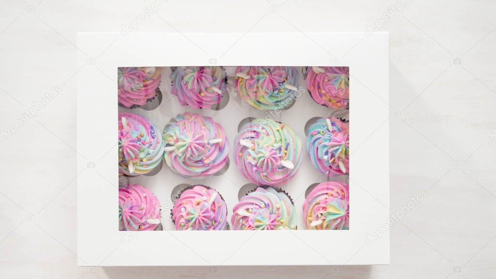 Baking unicorn cupcakes