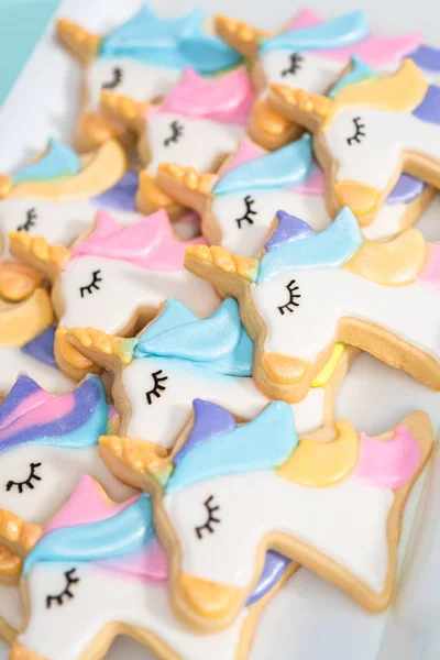 Unicorn cukor cookie-k — Stock Fotó