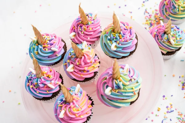 Egyszarvú cupcakes — Stock Fotó