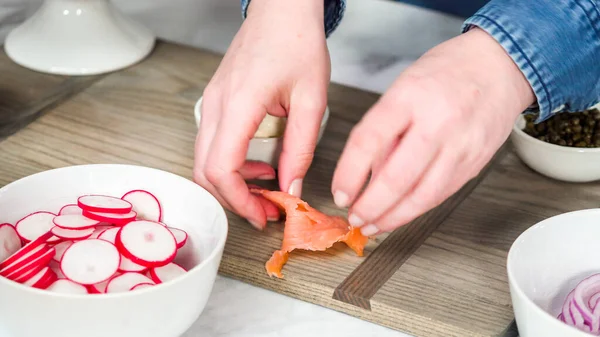 Tablero de brunch Bagel — Foto de Stock