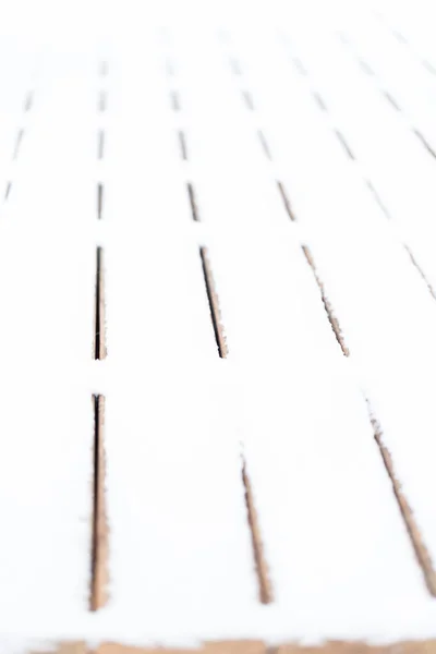 Backyard Patio Covered Fresh Snow — Stock Photo, Image