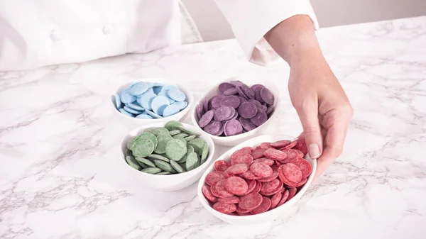 Chips Chocolate Color Listo Para Ser Utilizado Receta — Foto de Stock