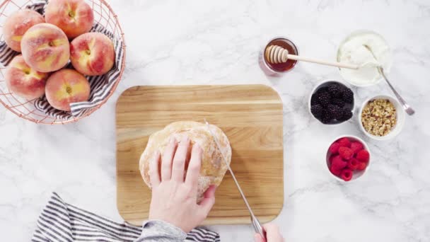 Flat Lay Heart Shaped Sugar Cookies Decorated Royal Icing Gift — Stock Video