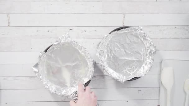 Пласка Лежала Крок Кроком Змащування Сковороди Приготування Домашньої Випічки — стокове відео